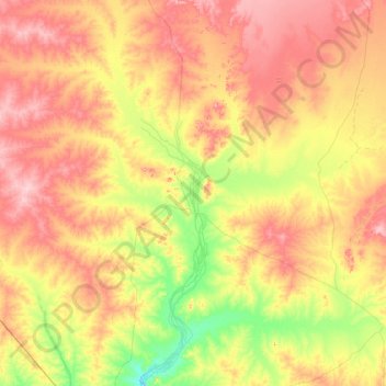 Mappa topografica Muttaburra, altitudine, rilievo