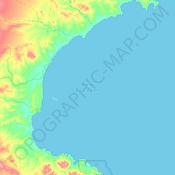 Mappa topografica Bahia Camarones, altitudine, rilievo