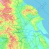 Mappa topografica Yorkshire and the Humber, altitudine, rilievo