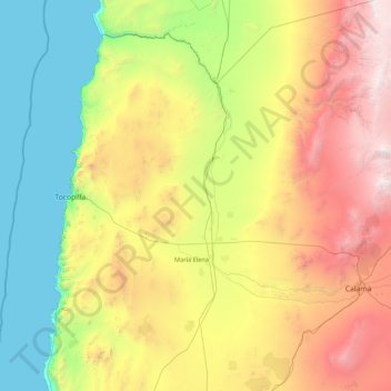 Mappa topografica Provincia de Tocopilla, altitudine, rilievo