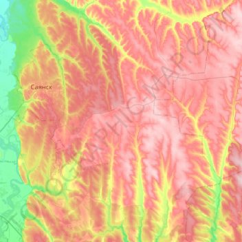 Mappa topografica Харайгунское сельское поселение, altitudine, rilievo
