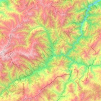 Mappa topografica Yusufeli, altitudine, rilievo