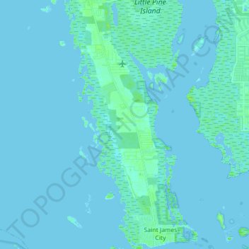 Mappa topografica Saint James City, altitudine, rilievo