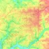Mappa topografica Springfield, altitudine, rilievo