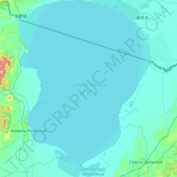 Mappa topografica озеро Ханка, altitudine, rilievo