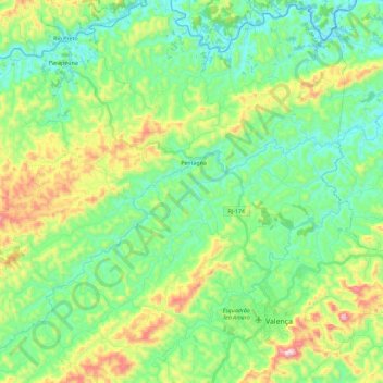 Mappa topografica Pentagna, altitudine, rilievo