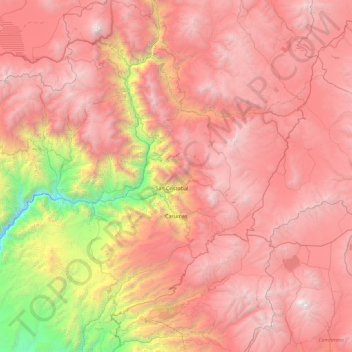 Mappa topografica Carumas, altitudine, rilievo