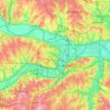 Mappa topografica Kansas City, altitudine, rilievo