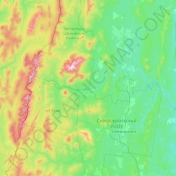 Mappa topografica Североуральский городской округ, altitudine, rilievo