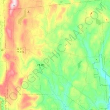 Mappa topografica Mount Pleasant Township, altitudine, rilievo