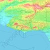 Mappa topografica Santa Monica Mountains National Recreation Area, altitudine, rilievo