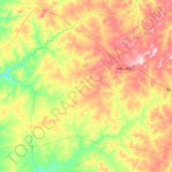 Mappa topografica Luislândia, altitudine, rilievo