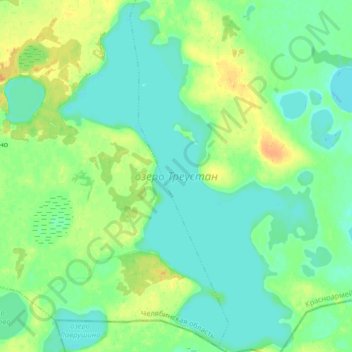 Mappa topografica озеро Треустан, altitudine, rilievo