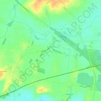 Mappa topografica Twyford, altitudine, rilievo