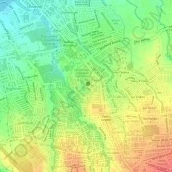 Mappa topografica Fatima 1, altitudine, rilievo