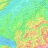 Mappa topografica Saane, altitudine, rilievo