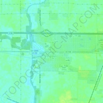 Mappa topografica St. Joseph, altitudine, rilievo