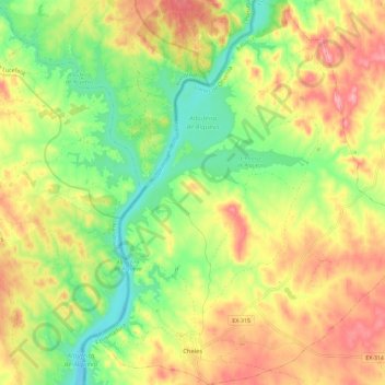 Mappa topografica Cheles, altitudine, rilievo