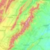 Mappa topografica Shenandoah National Park, altitudine, rilievo