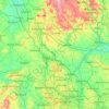 Mappa topografica Staffordshire, altitudine, rilievo