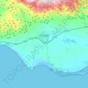 Mappa topografica El Ejido, altitudine, rilievo