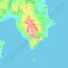 Mappa topografica Δημοτική Ενότητα Κορώνης, altitudine, rilievo