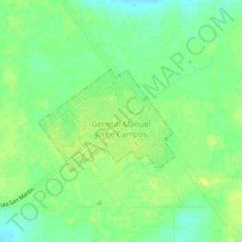 Mappa topografica General Manuel Jorge Campos, altitudine, rilievo