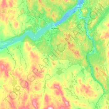Mappa topografica городское поселение Мурмаши, altitudine, rilievo