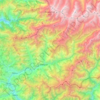 Mappa topografica Chirgaon, altitudine, rilievo