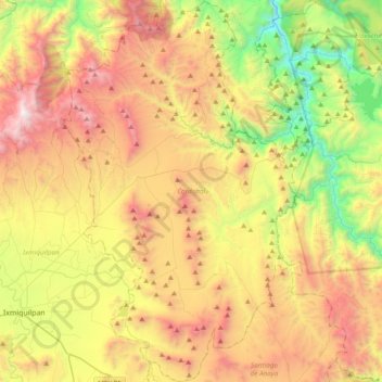 Mappa topografica Cardonal, altitudine, rilievo