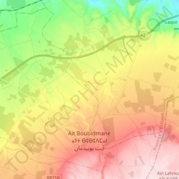 Mappa topografica Ait Boubidmane, altitudine, rilievo