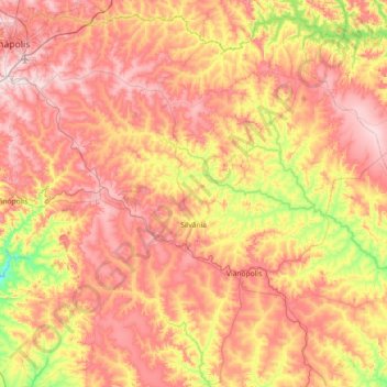 Mappa topografica Silvânia, altitudine, rilievo