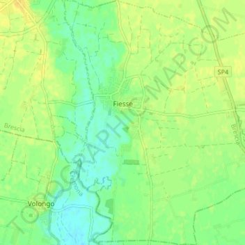Mappa topografica Fiesse, altitudine, rilievo
