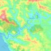 Mappa topografica Russian River, altitudine, rilievo