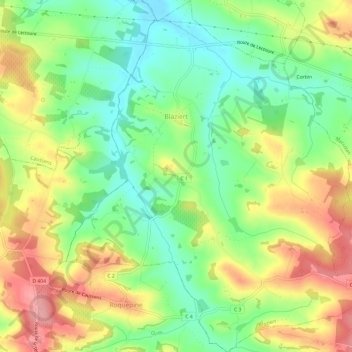 Mappa topografica Blaziert, altitudine, rilievo