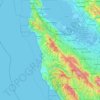 Mappa topografica San Mateo County, altitudine, rilievo