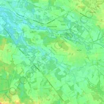 Mappa topografica Hemsbünde, altitudine, rilievo