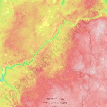 Mappa topografica Винницкое сельское поселение, altitudine, rilievo