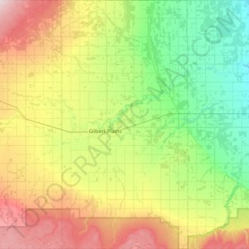 Mappa topografica Gilbert Plains Municipality, altitudine, rilievo