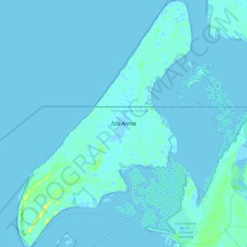 Mappa topografica Isla Arena, altitudine, rilievo
