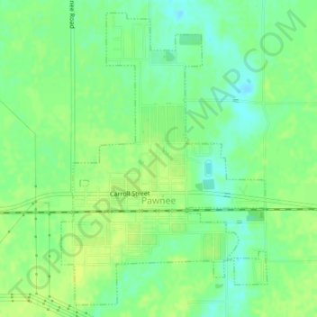 Mappa topografica Pawnee, altitudine, rilievo