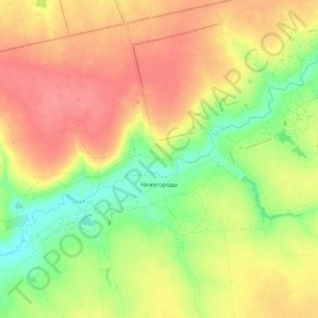 Mappa topografica Нижегороды, altitudine, rilievo