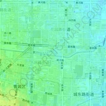 Mappa topografica 紫荆山公园, altitudine, rilievo