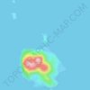 Mappa topografica McDonald Islands, altitudine, rilievo
