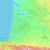 Mappa topografica Aquitania, altitudine, rilievo
