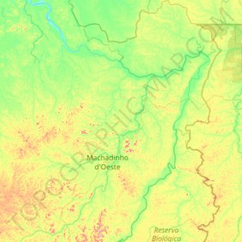 Mappa topografica Machadinho d'Oeste, altitudine, rilievo