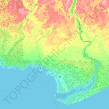 Mappa topografica Natashquan, altitudine, rilievo