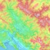 Mappa topografica Unione di comuni Montana Lunigiana, altitudine, rilievo