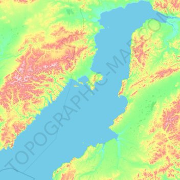 Mappa topografica Пенжинская губа, altitudine, rilievo
