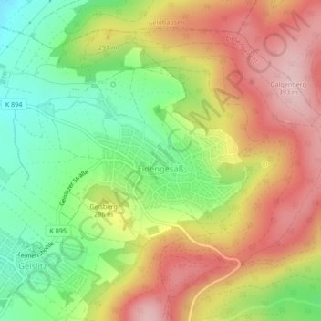 Mappa topografica Eidengesäß, altitudine, rilievo